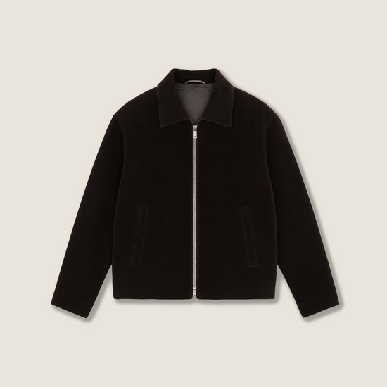 Velvet Collard Zip Jacket A10427