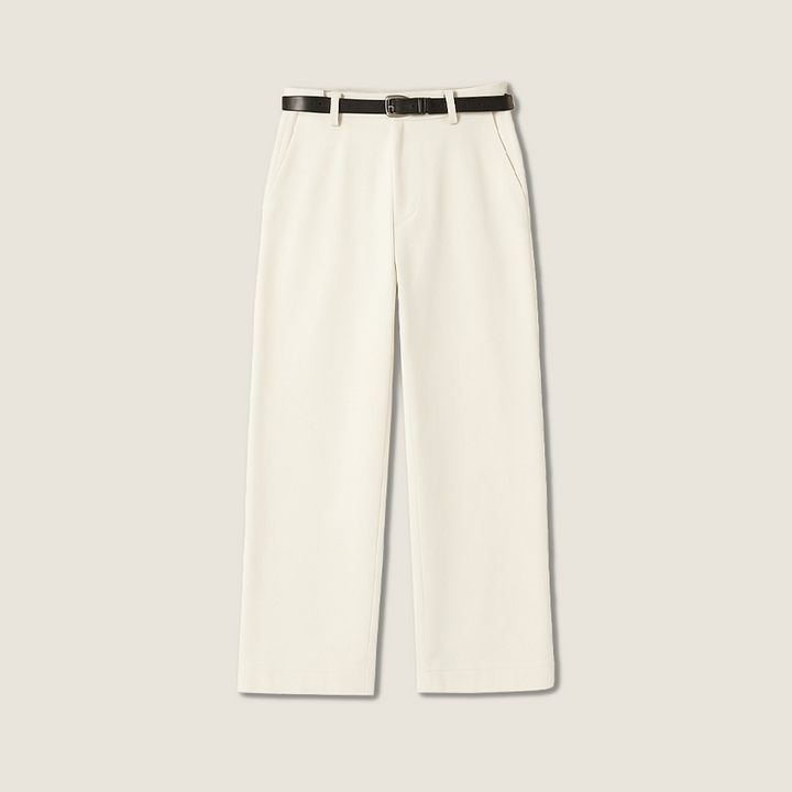 Women's Casual Wide-Leg Pants with Belt A10182