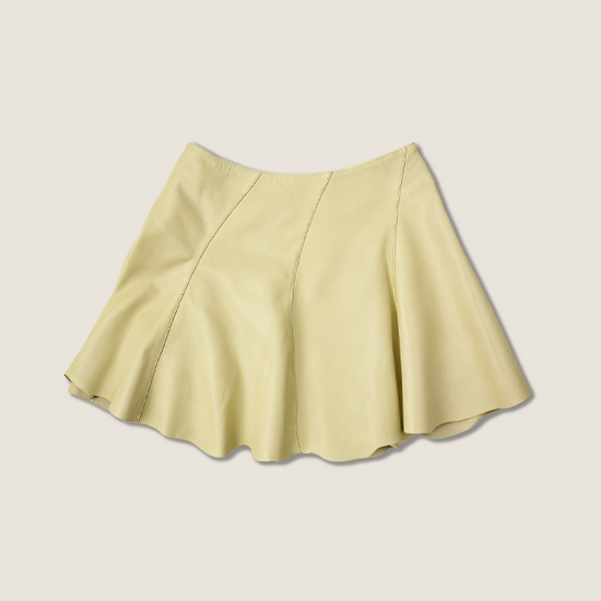 High-Waist Lambskin Mini Skirt A10402