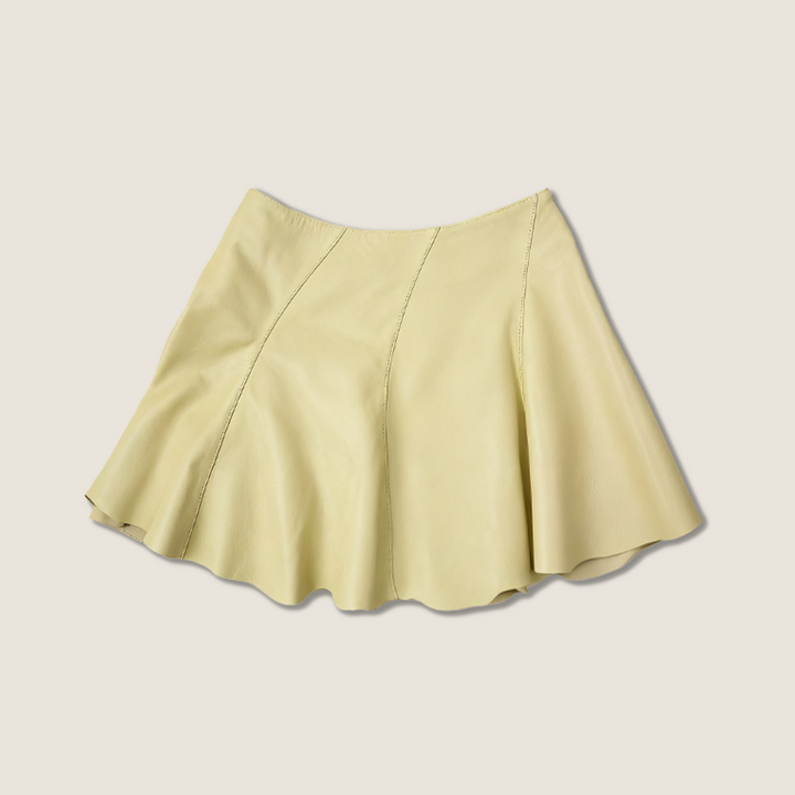 High-Waist Lambskin Mini Skirt A10402