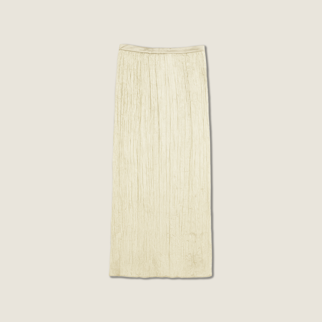 Plissé Gold Vest and Maxi Skirt Set A10439