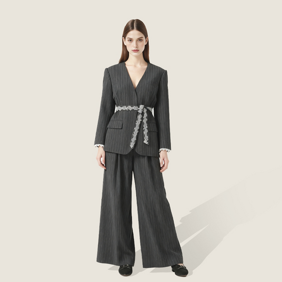 Tailored Single-Breasted Jacket with Flared Pants - M31N