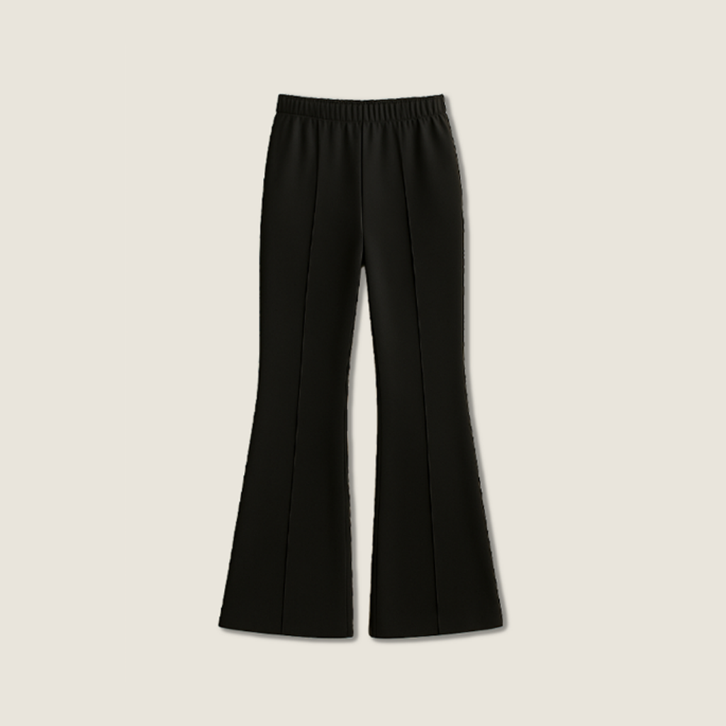Women's High-Waisted Flare Pants-Sleek & Retro Silhouette A10188
