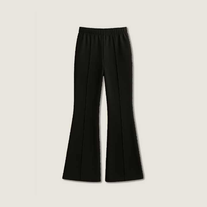 Women's High-Waisted Flare Pants-Sleek & Retro Silhouette A10188