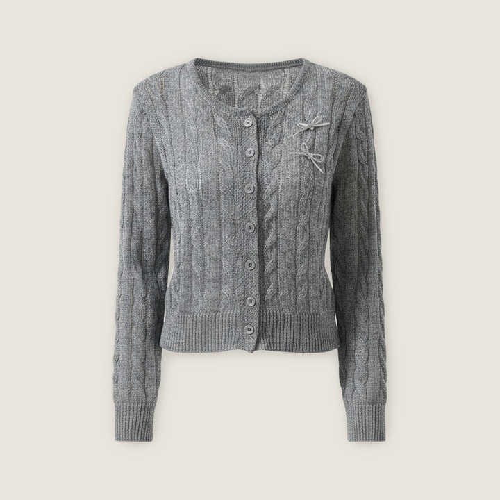 Women's Cropped Cardigan with Embroidery Trendy Button-Down Knit Sweater A10032