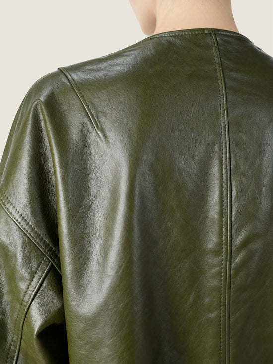 Olive Lambskin Button Jacket M31N