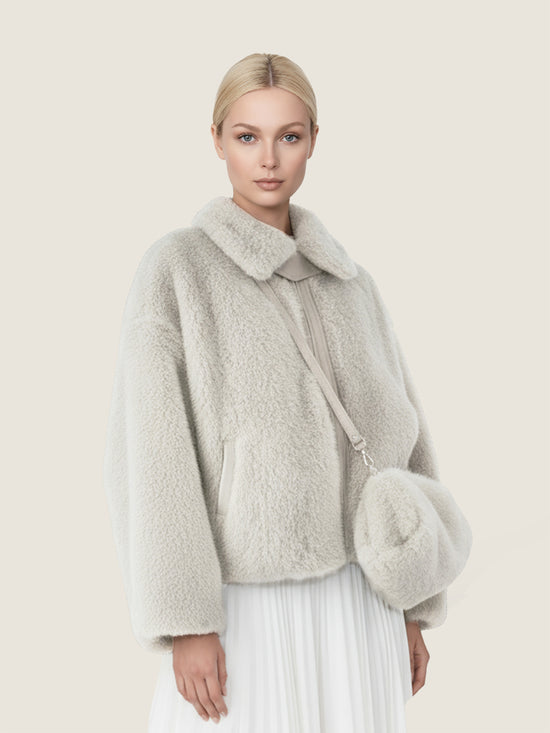 Plush Contrast Zip Jacket M31N