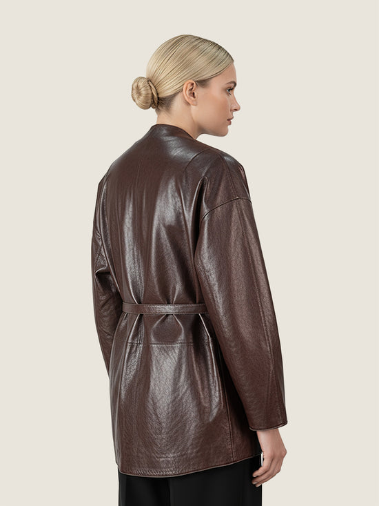 Lambskin Wrap Belt Jacket M31N