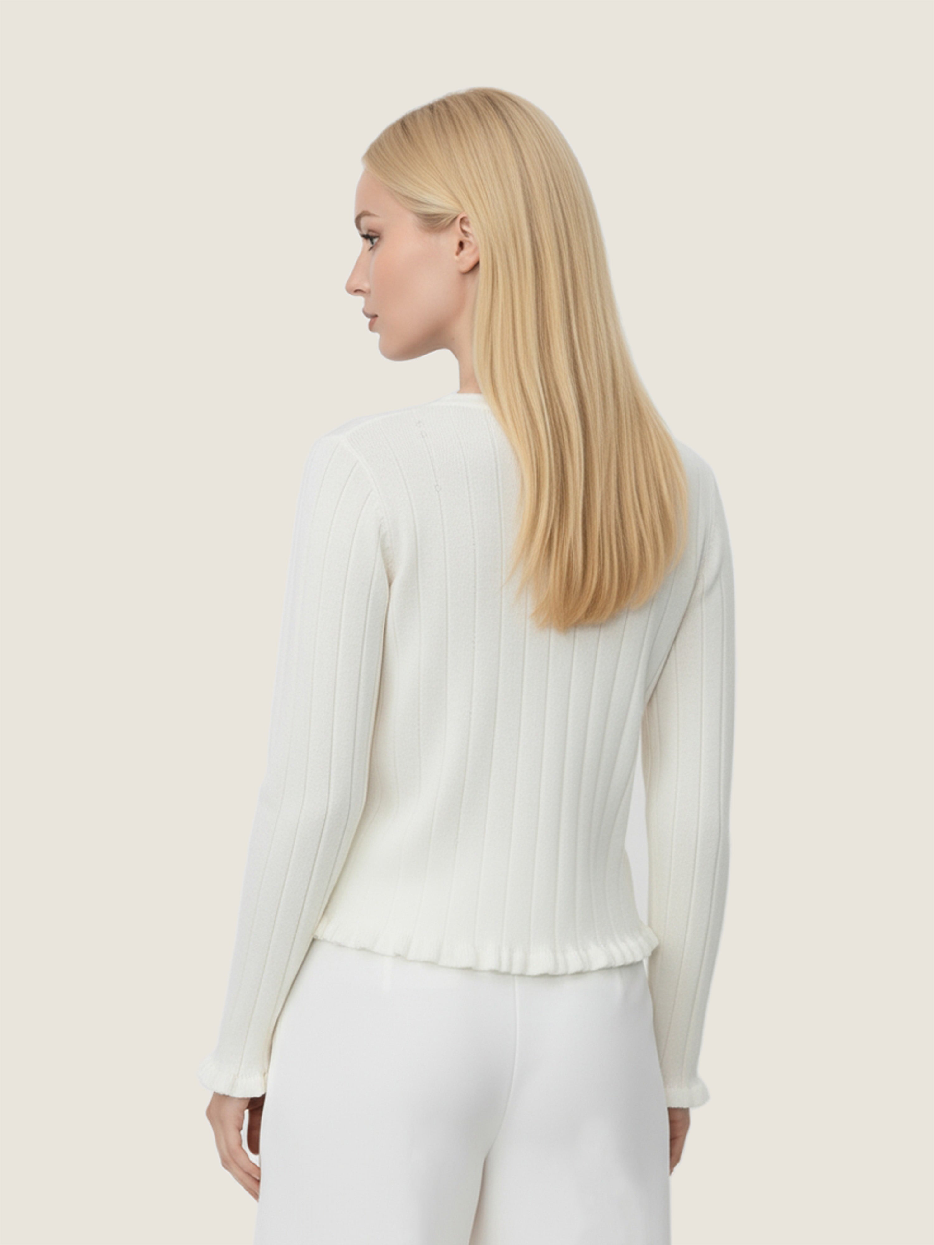 Ruffled Hem Cardigan M31N