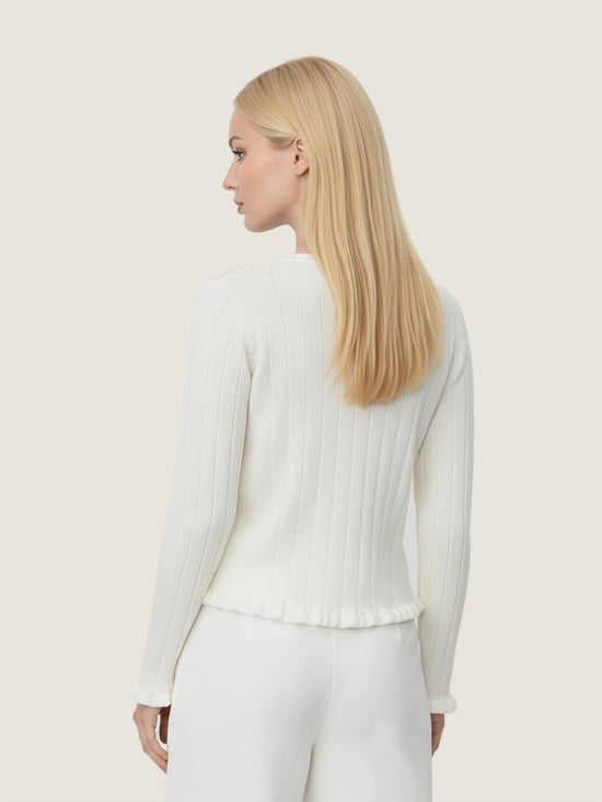 Ruffled Hem Cardigan M31N