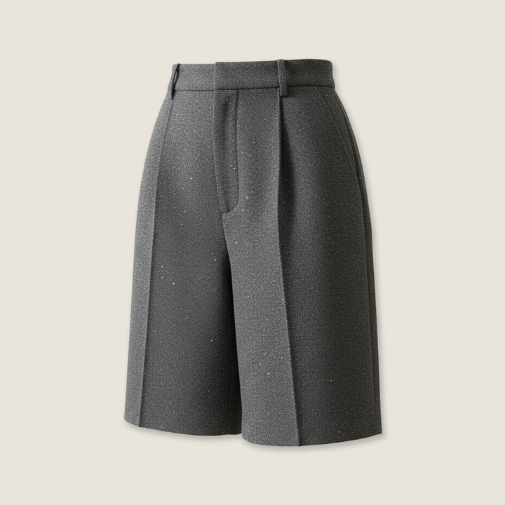 Herringbone Tweed Vest & Shorts Set - M31N