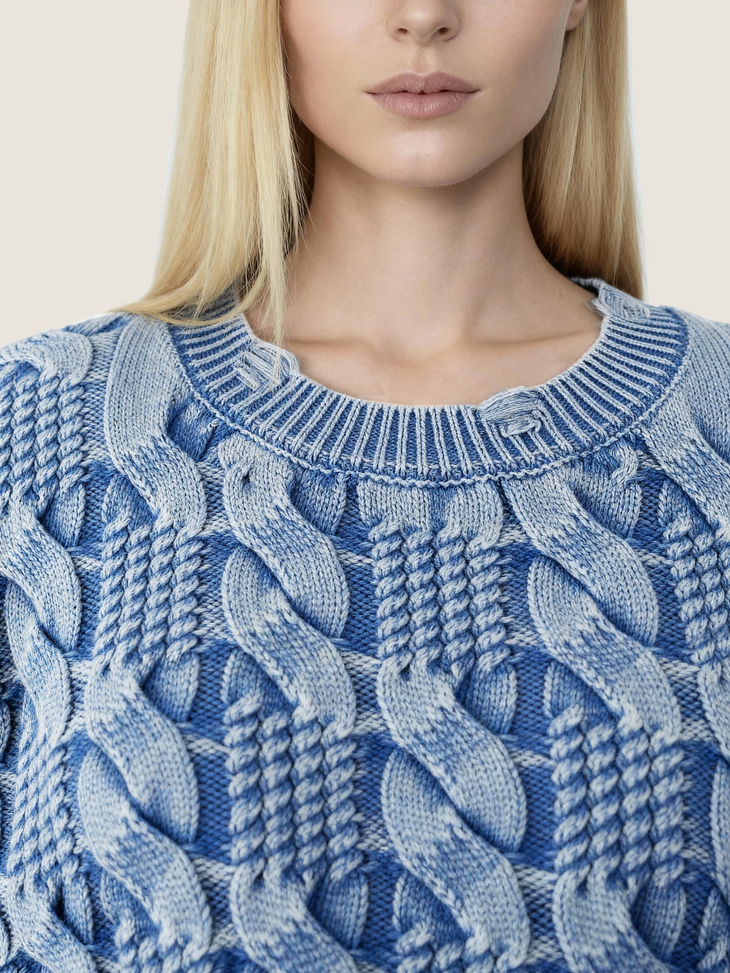 Cable Knit Cotton Sweater M31N