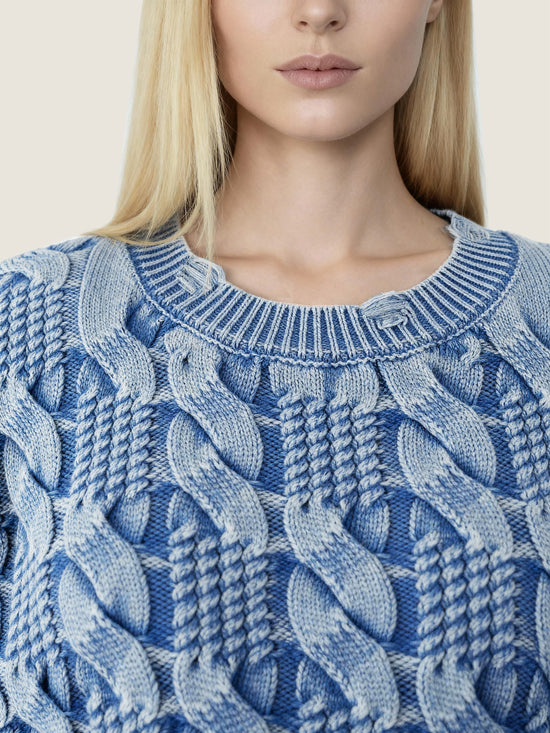 Cable Knit Cotton Sweater M31N