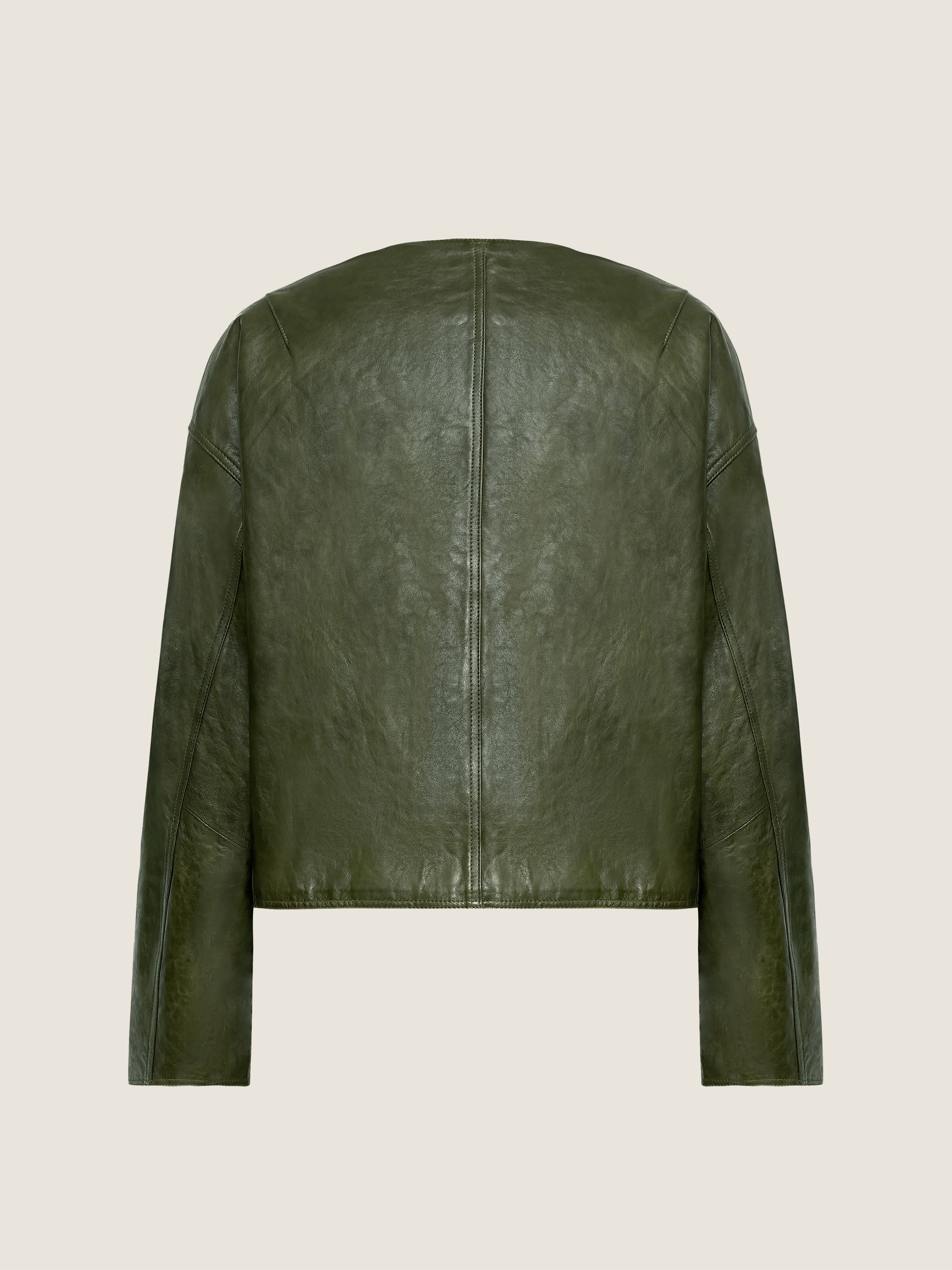 Olive Lambskin Button Jacket M31N