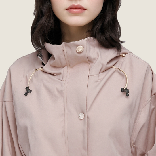 Women's Color-Block Lightweight Hooded Short Jacket A10170
