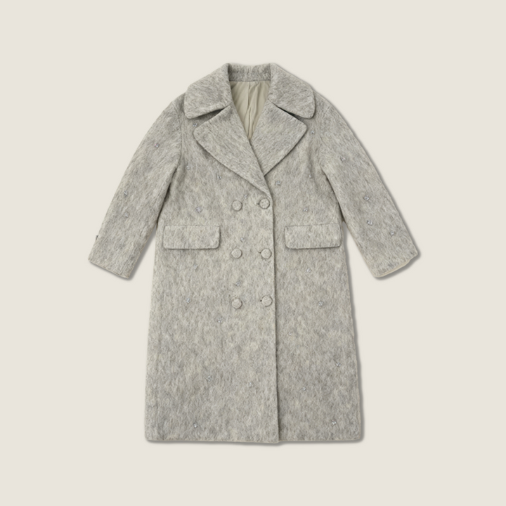 Embellished Wool Double-Breasted Coat A10388