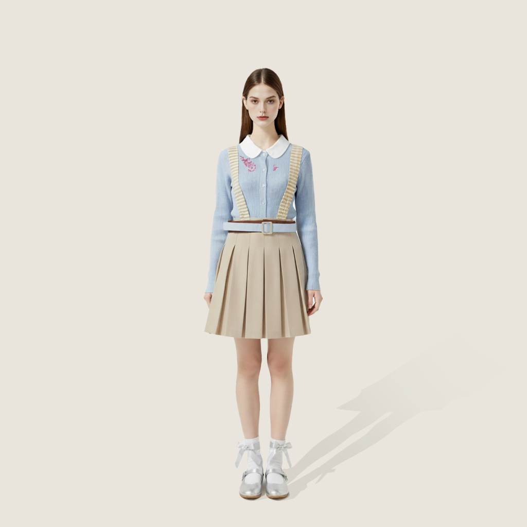 Knitted Top with Belted Skirt Twinset A93112