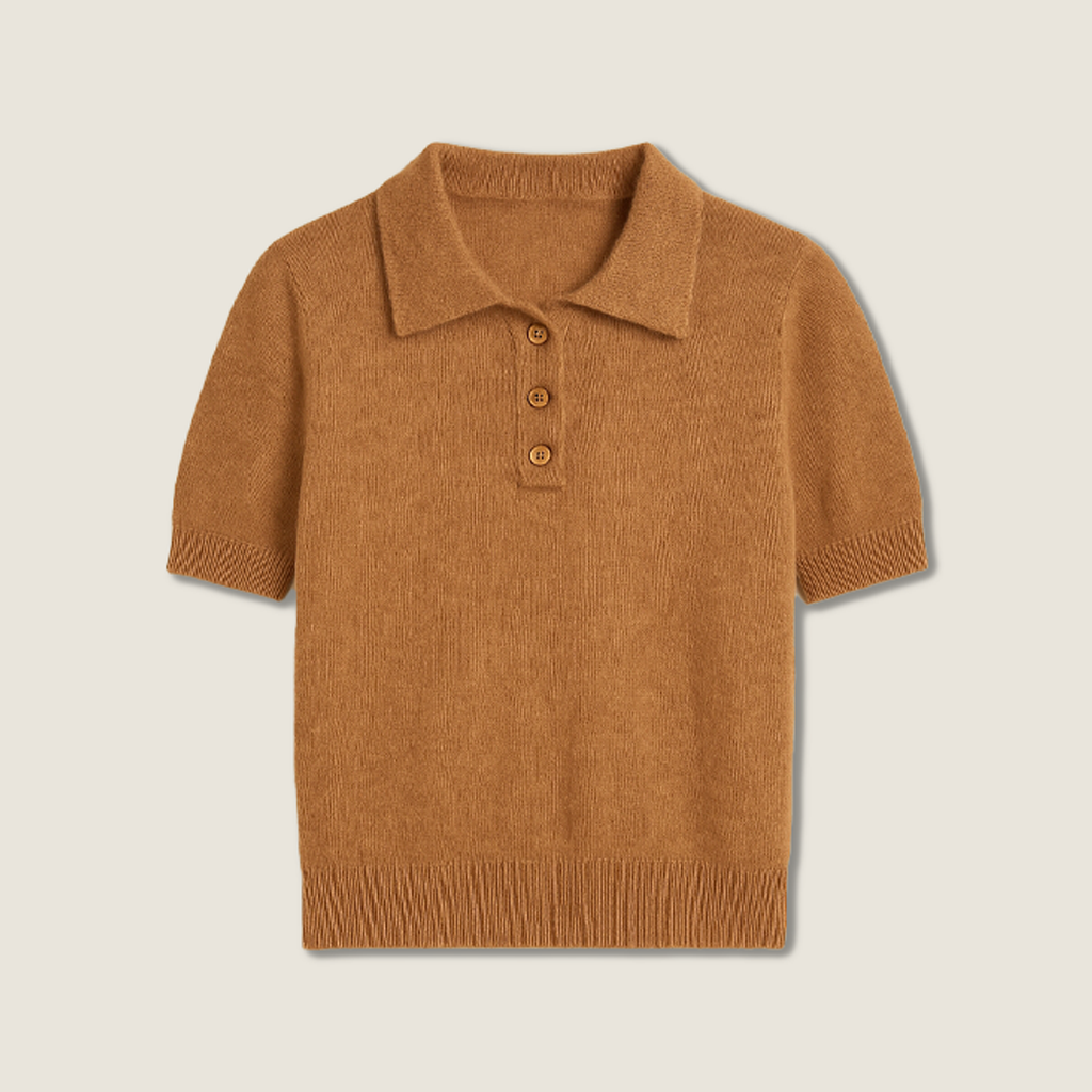 Women's Soft Collared Short Sleeve Knit Polo Shirt A10271