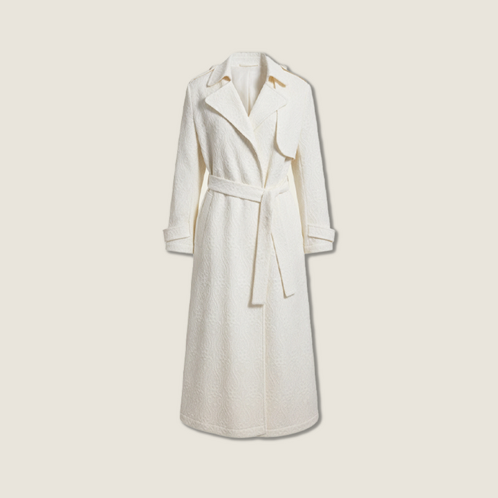 Jacquard Lace Trench Coat A10392
