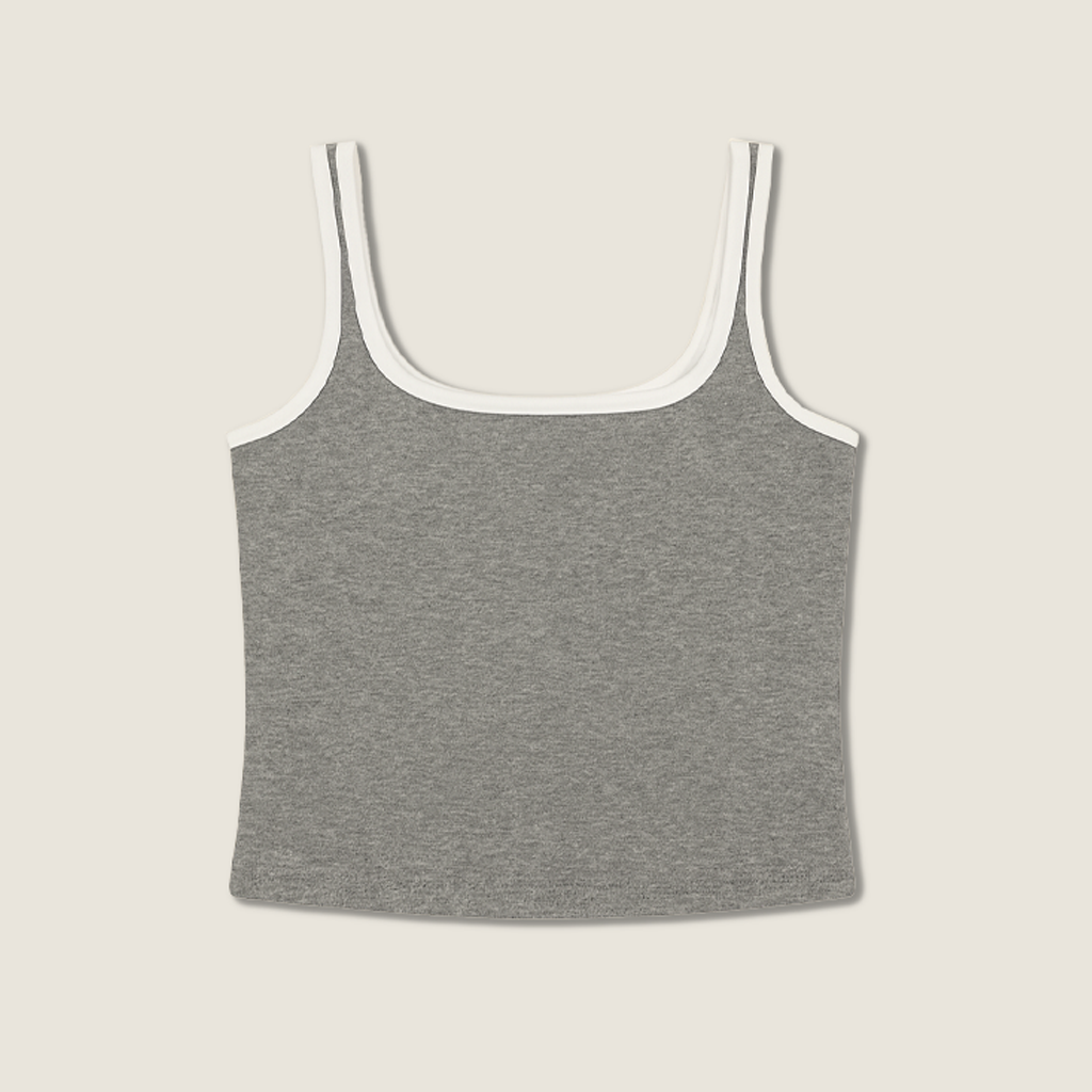Contrast-Trim Tank Top A10082
