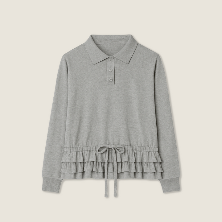 Ruffle-Hem Polo Dress A10071