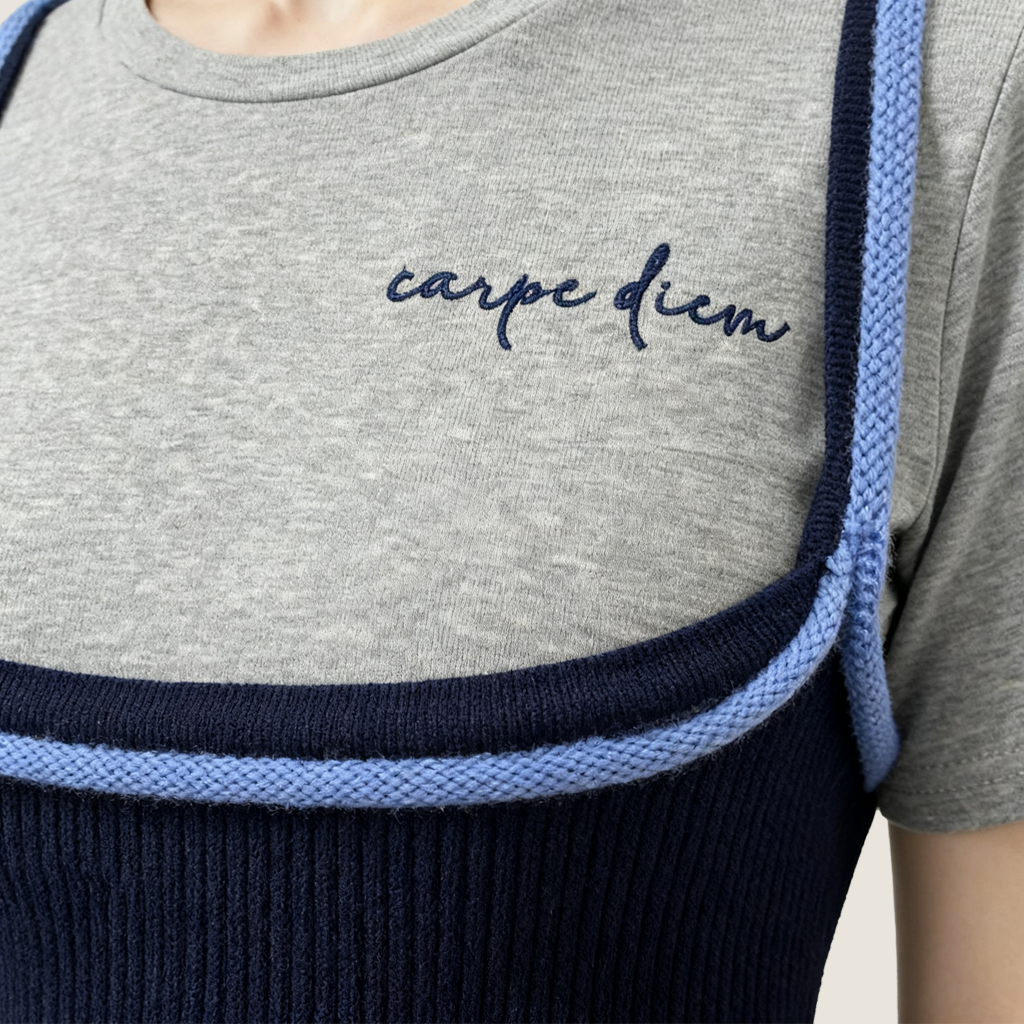 Mock Two-Piece Knit T-shirt M31N