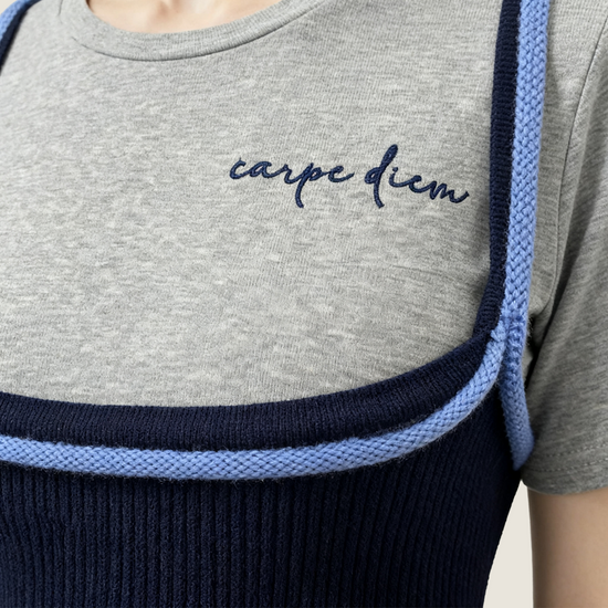 Mock Two-Piece Knit T-shirt M31N