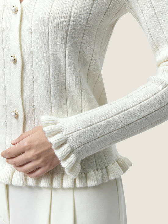 Ruffled Hem Cardigan M31N