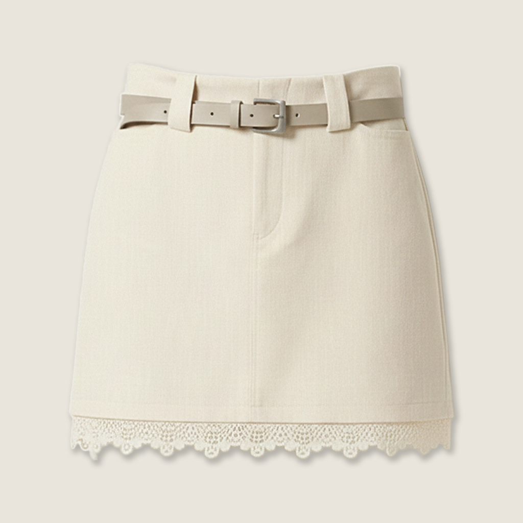 Lace-Trim Mini Skirt M31N