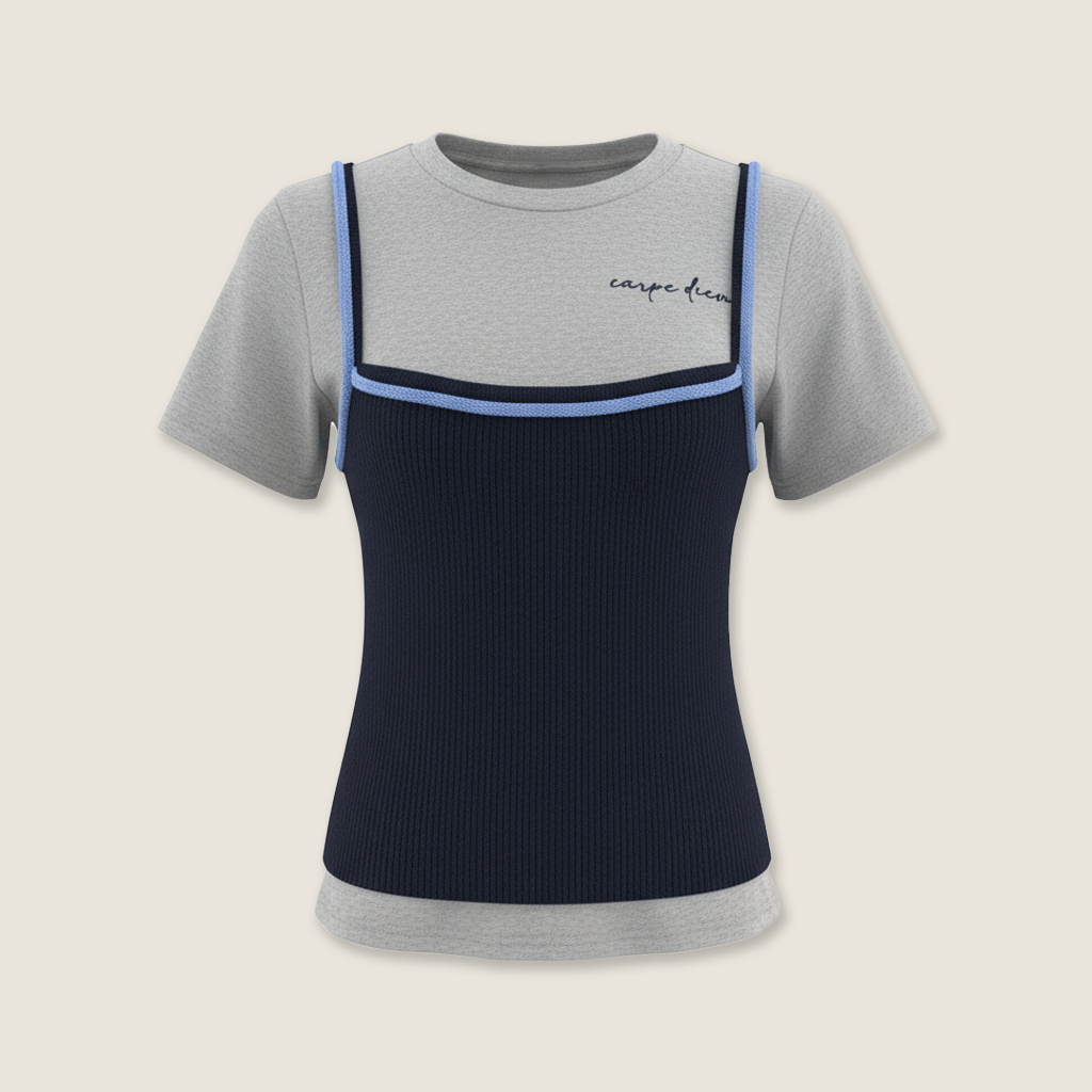 Mock Two-Piece Knit T-shirt M31N