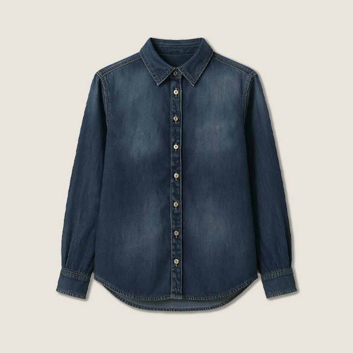 Women's Contrast Collar Denim Jacket Retro Casual Button Down Trucker Jacket A10263
