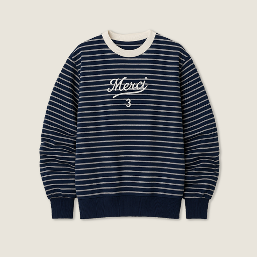 Women's Oversized Sailor Striped Sweater Long Sleeve Japanese Style Pullover A10019