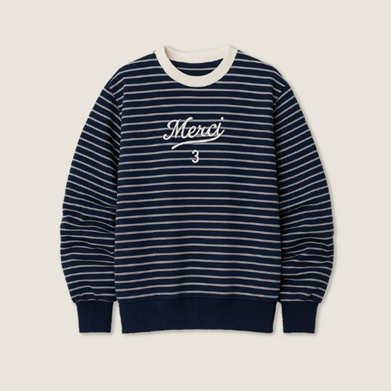 Women's Oversized Sailor Striped Sweater Long Sleeve Japanese Style Pullover A10019