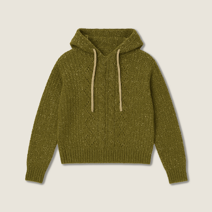Women's Oversized Knit Hoodie Drawstring Pullover A10314