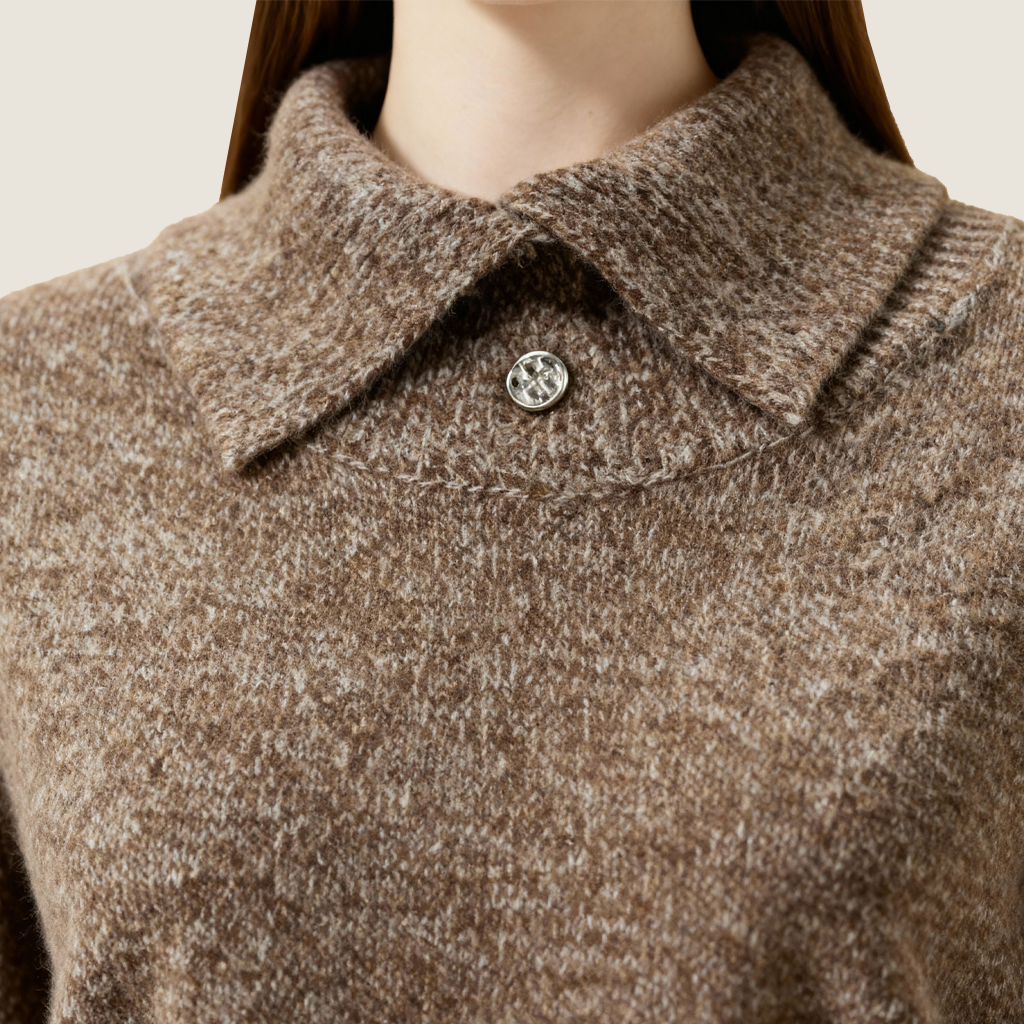 Collared Sleeveless Knit Vest M31N