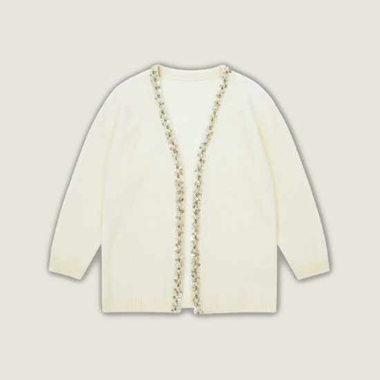 Pearl Sequins-Embellished Cardigan A10412