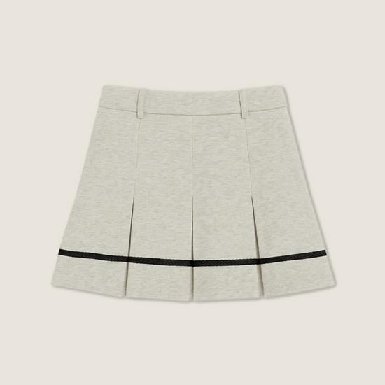 Women's Stylish A Line Mini Skirt with Color Block and Rolled Edges A10075