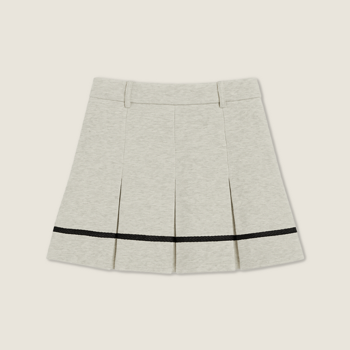 Women's Stylish A Line Mini Skirt with Color Block and Rolled Edges A10075