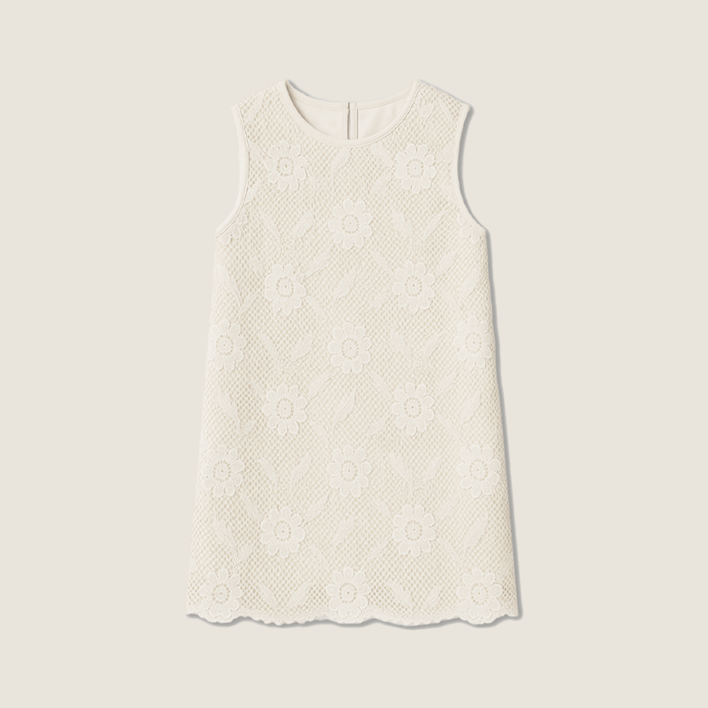 Women's Floral Lace Sleeveless Shift Trendy Casual Party Mini Dress A10215
