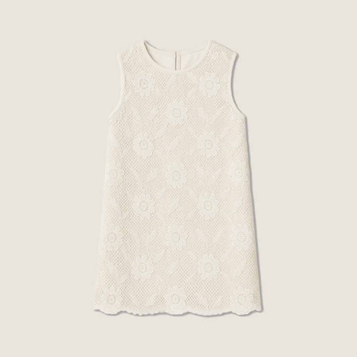 Women's Floral Lace Sleeveless Shift Trendy Casual Party Mini Dress A10215