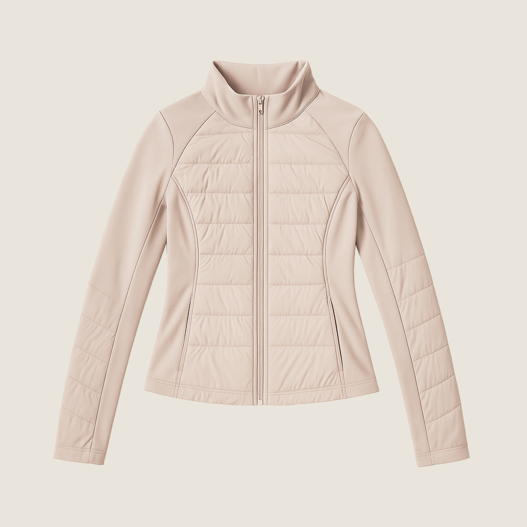 Women's Slim-Fit Quilted Zip-Up Outwear Sophisticated & Functional Design A10171