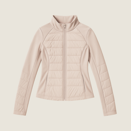Women's Slim-Fit Quilted Zip-Up Outwear Sophisticated & Functional Design A10171