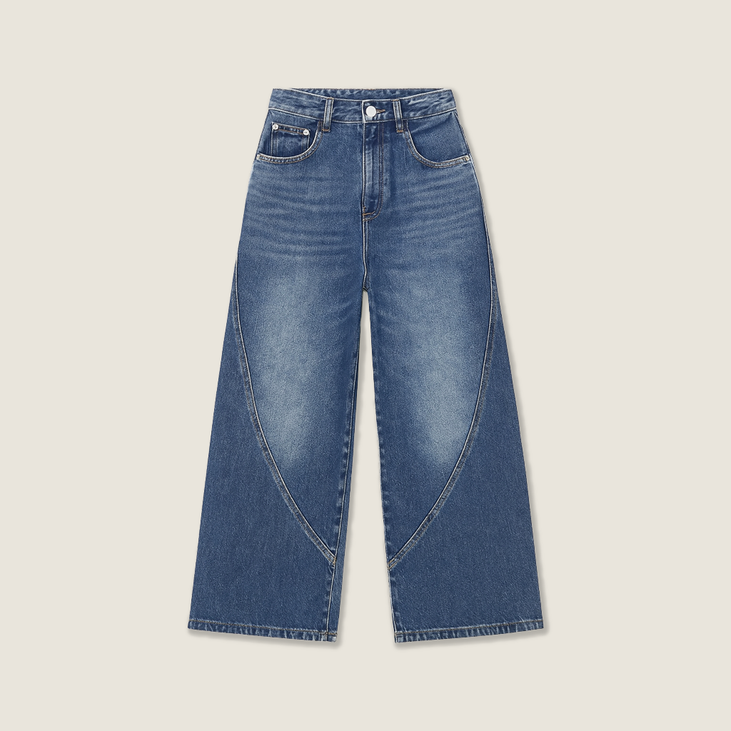 Sculpted Seam Wide-Leg Jeans M31N