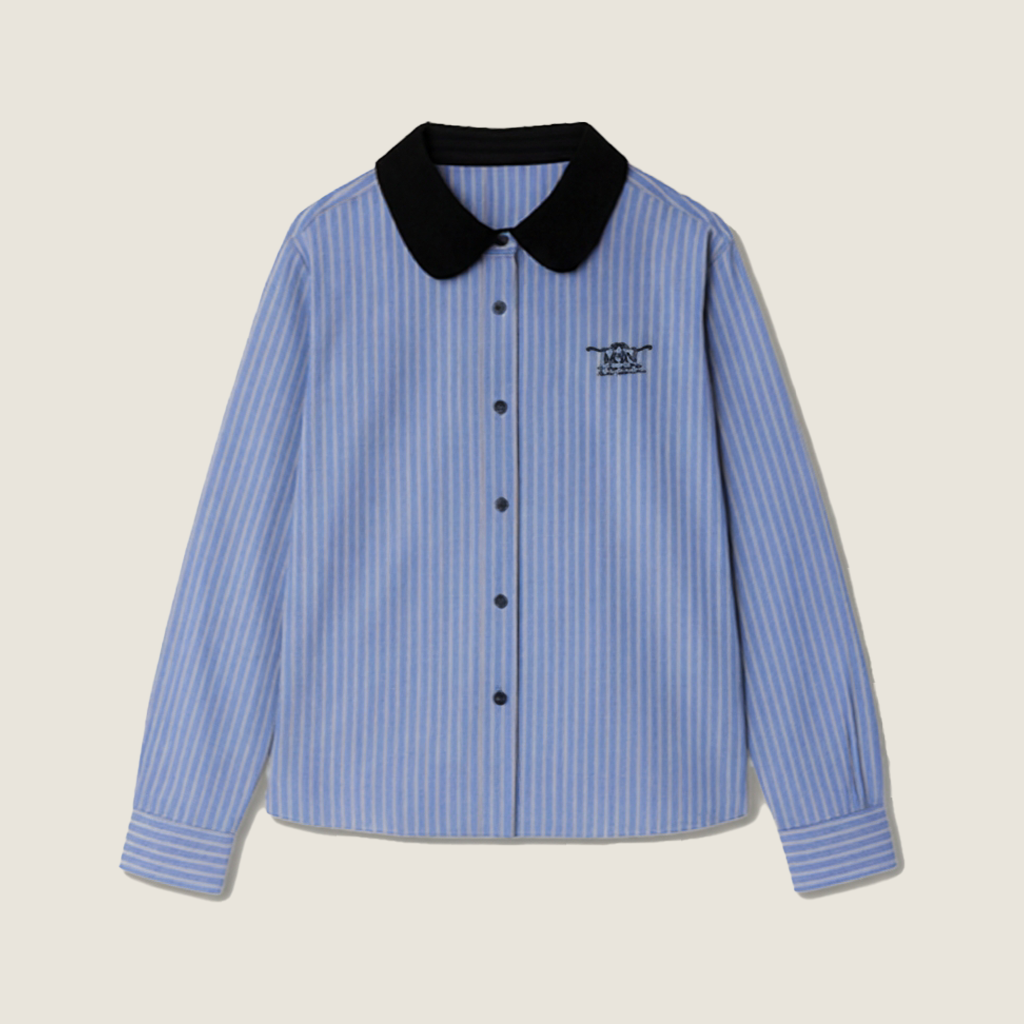 Corduroy Collar Striped Shirt M31N