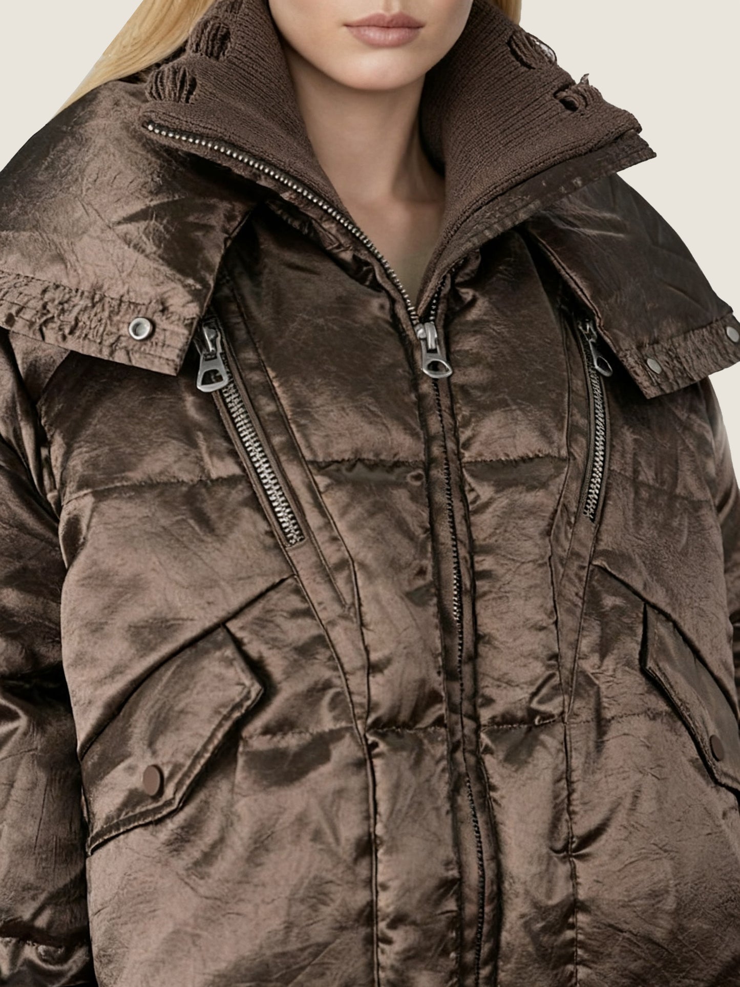 Metallic Acetate Down Jacket M31N