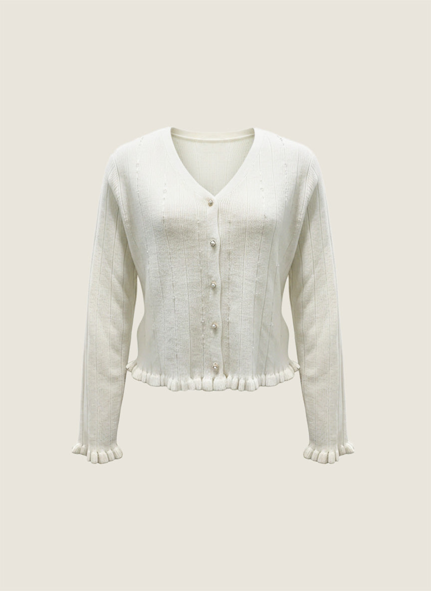 Ruffled Hem Cardigan M31N