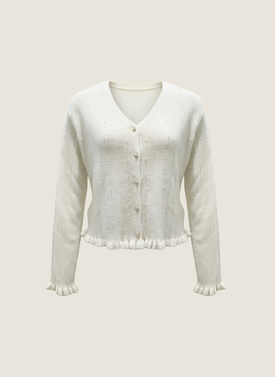 Ruffled Hem Cardigan M31N