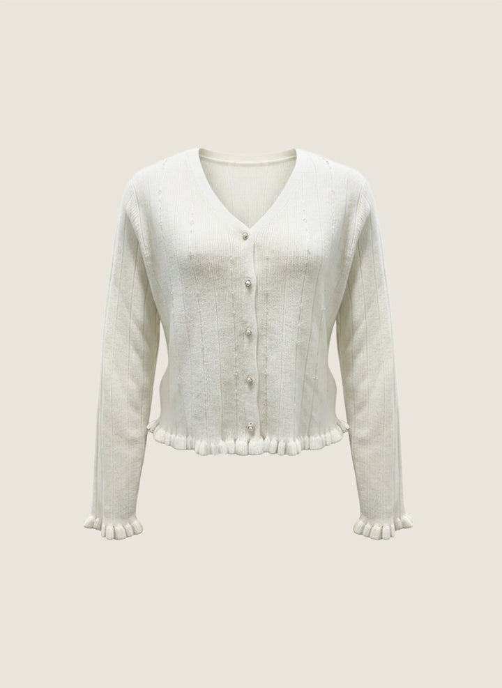 Ruffled Hem Cardigan M31N