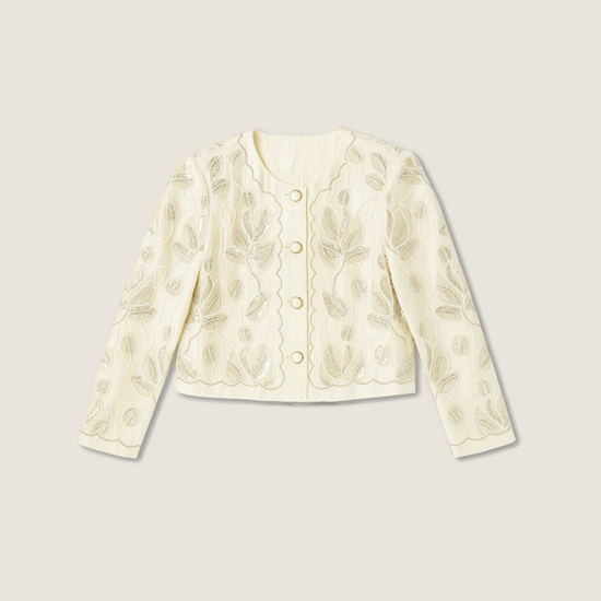 Floral Embroidery Jacket and Matching Skirt A10400