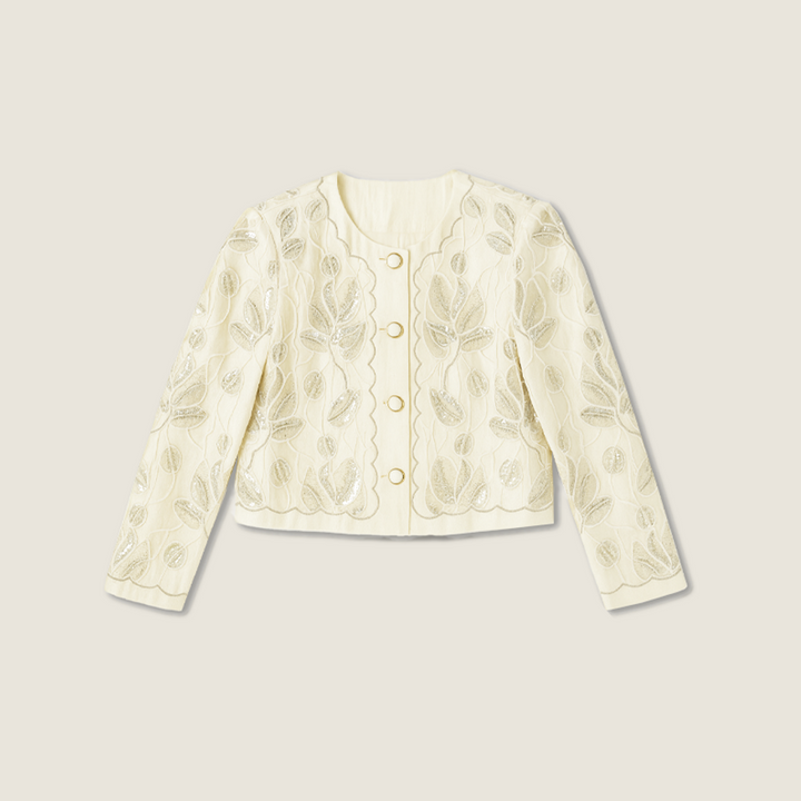 Floral Embroidery Jacket and Matching Skirt A10400